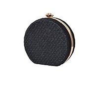 CORIOS Women's Evening Handbags Luxury Round Clutch Purse Shoulder Bag with PU Leather Formal Bridal Wedding Purse Small Crossbody Bag for Wedding Banquet Prom Cocktail Party Black