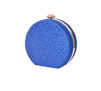 CORIOS Women's Evening Handbags Luxury Round Clutch Purse Shoulder Bag with PU Leather Formal Bridal Wedding Purse Small Crossbody Bag for Wedding Banquet Prom Cocktail Party Blue