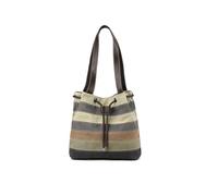 CORIOS Women's Grey with Multicolour Stripes Large (31cm x 13cm x 27cm) Canvas Shoulder Bag
