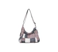 CORIOS Women's Large Coffee Canvas Crossbody Bag Retro Hobo Handbag with Unique Patchwork Design, Adjustable Shoulder Strap, Multiple Pockets