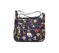 CORIOS Women's Nylon Crossbody Bag Bohemian Floral Print Shoulder Handbag Multi-Pocket Messenger Satchel Bag Lightweight Top Handle Bag Boho Hobo Tote Purse for Vacation Beach Travel Cartoon Animals