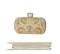 CORIOS Womens Rhinestone Evening Bag Crystal Clutch Bag Sparkly Glitter Handbag Bridal Wedding Purse Shoulder Bag Banquet Bag Crossbody Bag for Wedding Banquet Cocktail Party Prom Gold