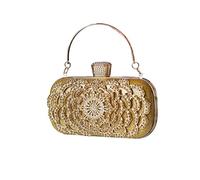 CORIOS Womens Rhinestone Evening Bag Sparkly Glitter Sequin Handbag Crystal Clutch Bag Bridal Wedding Purse Elegant Crossbody Bag Shoulder Bag for Wedding Banquet Cocktail Prom Party Gold