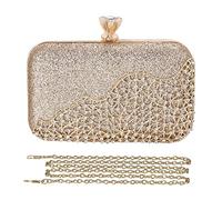 CORIOS Womens Rhinestone Evening Bags Crystal Clutch Bag Sparkly Sequin Glitter Handbag Crossbody Bag Bridal Wedding Purse Shoulder Bag for Wedding Party Prom Cocktail Banquet Gold