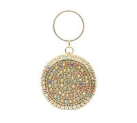 CORIOS Women's Round Ball Clutch Bag Beaded Rhinestone Evening Bag Bridal Wedding Purse Crystal Shoulder Bag with Detachable Chain Glitter Crossbody Bag for Cocktail Prom Party Multicoloured