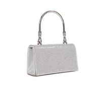 CORIOS Women's Silver Rhinestone Evening Clutch with Strap for Formal Events