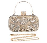 CORIOS Women's Silver Sparkly Sequins Rhinestone Evening Clutch Bag for Wedding Banquet Prom Cocktail Party