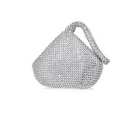 CORIOS Women's Triangle Clutch Evening Bag Silver Sparkly Glitter Rhinestone Crystal Mini Handbag Bling Wedding Shoulder Bag Banquet Crossbody Bag for Prom Cocktail Party Wedding