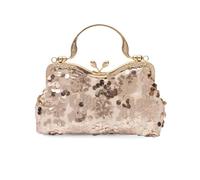 CORIOS Women's Vintage 1920s Evening Bag Velvet Clutch Sparkly Sequin Handbag Bridal Wedding Purse Elegant Crystal Shoulder Bag Rhinestone Crossbody Bag for Prom Cocktail Party Champagne A