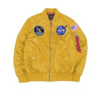 CORIRESHA Mens Apollo NASA Patches Slim Fit Bomber Jackets Windbreaker, Yellow, Medium