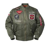 CORIRESHA Mens Apollo Space Embroidered Patches Slim Fit Bomber Jackets Windbreaker, 3_army Green, XL