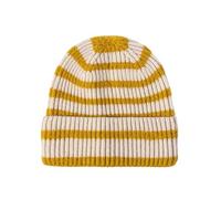 CORIRESHA Unisex Fashion Striped Beanie Cuffed Winter Warm Cozy Chunky Rib Knit Hat, 2_beige Yellow, One size
