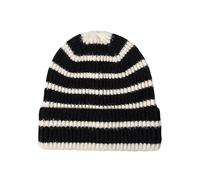 CORIRESHA Unisex Fashion Striped Beanie Cuffed Winter Warm Cozy Chunky Rib Knit Hat, 2_black White, One size
