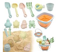 Coriver 11 Pcs Beach Toys Set for Kids, Collapsible Bucket and Spade Beach Set Kids, Summer Beach Games Play Sand Toys for Kids, Outdoor Fun Sand Tools for Boys Girls Age 3-5