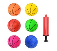 Coriver 6 Pack Small Basketballs for Kids, Mini Inflatable Basketball Set with Pump, Small Pool Beach Ball for Teenagers, Sports Game for Indoor and Outdoor Play