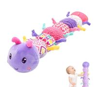 Coriver Baby Toys 0 6 Months, Musical Long Stuffed Plush Caterpillar Toys, Sensory Activity Soft Toy with Rattles Textures, Tummy Time Toys for Infant, 0-3-6-12 Months Babies Newborn Birthday Gift
