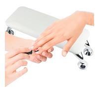 Coriver Nail Arm Rest, Microfiber Leather Manicure Nail Arm Rest Stand, Professional Hand Pillow Cushion Table Desk, Arm Rest for Nails Tech Use - White