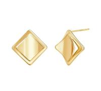 CORIXTAL Chunky Gold Earring For Women Thick Heart Stud Earrings Simple Statement Dainty Geometrical Trendy Gold Hoop Earrings Jewelry Gift, Brass, No Gemstone