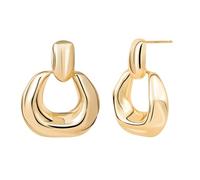 CORIXTAL Gold Drop Dangle Earrings for Women Chunky Gold Earrings Large Minimalist Geometric Dainty Thick Earrings Jewelry Gift for Women, Brass, No Gemstone
