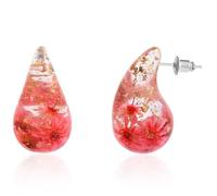 Corixtal Teardrop Earrings Jewelry, Teardrop Earrings for Women, Bottega Drop Earrings, Rainbow Earrings, Hypoallergenic Earrings, Hoop Earrings for Women, Cute Green Flower Earrings, Jewelry for