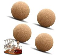 Cork Ball, 4 Pcs Cork Stopper 6cm Wine Bottle Corks Wooden Decanter Stopper Reusable Bottle Plug for Glass Bottles Craft