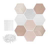 Cork Board - 12-inch Bulletin Board, PinBoards for Walls, Polyester Hexagonal Prayer/Vision corkboard | Suitable Sound insulationboard Felt Bulletin Board for Office, Classroom and Home wall decorat