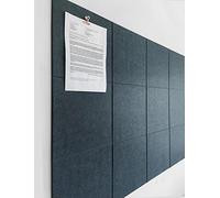 Cork Board 48 x 36 Alternative - 11.8x11.8x0.35 Inches 12 Pack Felt Wall Tiles with Safe Removable Adhesive Tabs, Large Cork Board for Office Walls Pin Board Cork Tiles for Home Classroom - Dark Green