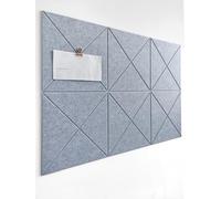 Cork Board Alternative - 6 Pack Felt Wall Tiles with Safe Removable Adhesive Tabs, Cork Boards for Walls Notice Board for Home Office and School Pin Board Tack Board - Blue Marble