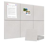 Cork Board Alternative 90 x 60 cm Notice Pin Board Bulletin Board for Home Office Kitchen Photos Memos - 6 Pack Removable Felt Wall Tiles with 20 pushpins - Oatmeal