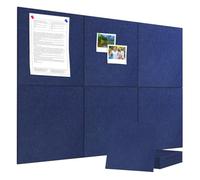 Cork Board Alternative 90 x 60 cm Notice Pin Board Bulletin Board for Home Office Kitchen Photos Memos - 6 Pack Removable Felt Wall Tiles with 20 pushpins - Denim Blue