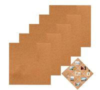 Cork Board for Office | 6-Piece Rectangle Modern Self-Adhesive | Decorative Wall Cork Board for Tiles - for Organization Decoration Photo Display Classroom Kitchen Kids Room Desktop