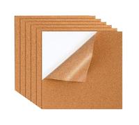 Cork Board Set, 6 Piece Rectangle Self Adhesive, Decorative Wall Cork Boards for Tiles, Wall Boards with Removable Function, Functional Home Office Decor, for Home Living Room Bedroom Use