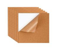 Cork Board - Six Pieces Self Adhesive Cork Wall Panel Set | Do It Yourself Rectangular Boards Coasters, Wall Floor Decor Drawer Liners Tile Desk Bedroom Classroom Photo Mu
