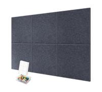 Cork Bulletin Board Large, 90 x 60 cm Felt Wall, 6 Pack Decorative Notice Board with 60 Pushpins, 30 Safe Removable Adhesive Tabs, Felt Notice Board, Memo Boards Bulletin for Home, Office, Deep Grey