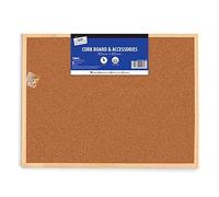 Cork Bulletin Board Notice Pin Board Memo Board, 600 x 800 MM, Wood Frame with Colourful Push Pins, Message Board Vision Board Presentation Board Noteboard (600 x 800 MM)… (600 x 800mm)