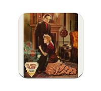 Cork Coaster - Doctor Jekyll and Mister Hyde Old English Movie Poster Vintage Cinema Poster 2-1 Unit (95 x 95 mm)