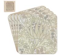 Cork Coasters 4Pcs W.morris Artichoke Floral Cream Tableware Kitchen Accessory
