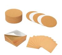 Cork Coasters and Mats Set, 20 Round and 20 Square Self-Adhesive Cork Pads, DIY Craft Supplies for Home and Office, Protective Surface Covers for Furniture and Tables