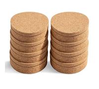 Cork Coasters for Drinks, Wooden Coasters Round Edge Coasters for Tea Coffee Coaster, Hot and Cold Drink, 9cm(100pcs)