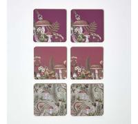 Homescapes Cork Coasters with Mushroom Design, Set of 6 Homescapes Multicolor