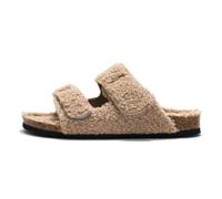 Cork Footbed Plush Slippers For Women Winter Fur Furry Slippers Home Fluffy Slides With Arch Support Fuzzy Flip Flops