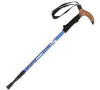 Cork Handle Trekking Stick Telescopic Walking Stick Thick Aluminum Alloy Three-section Retractable Adjustable Hiking Pole Telescopic Stick Shock Absorption Trekking Stick (Blue)
