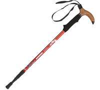 Cork Handle Trekking Stick Telescopic Walking Stick Thick Aluminum Alloy Three-section Retractable Adjustable Hiking Pole Telescopic Stick Shock Absorption Trekking Stick (Red)