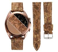 Cork Hybrid Leather Band Compatible with Samsung Galaxy Watch 7&6&5&4&3&Active 2 Band/40mm 44mm/Watch 5 Pro/Watch 6&4 Classic 43mm/47mm/42mm/46mm/Garmin Venu, 20mm Vintage Pattern Soft Strap