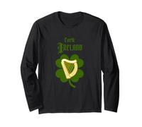 Cork Ireland Souvenir with Celtic Harp and Shamrock Long Sleeve T-Shirt