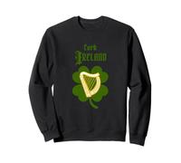 Cork Ireland Souvenir With Celtic Harp and Shamrock Sweatshirt