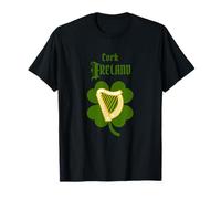 Cork Ireland Souvenir with Celtic Harp and Shamrock T-Shirt