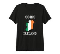 Cork Ireland Vintage Ireland Flag Map Design Premium T-Shirt