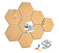 Cork Notice Boards for Office 8 Pack, HENMI DIY Pinboard Corkboard Self-Adhesive, Display Message Notice Pin Board for Photo Hanging Home Decoration and Office Bulletin Boards, with 40 Pieces Pins