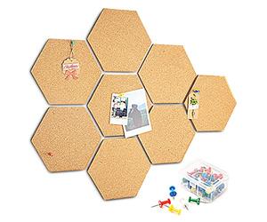 Cork Notice Boards for Office 8 Pack, HENMI DIY Pinboard Corkboard Self-Adhesive, Display Message Notice Pin Board for Photo Hanging Home Decoration and Office Bulletin Boards, with 40 Pieces Pins